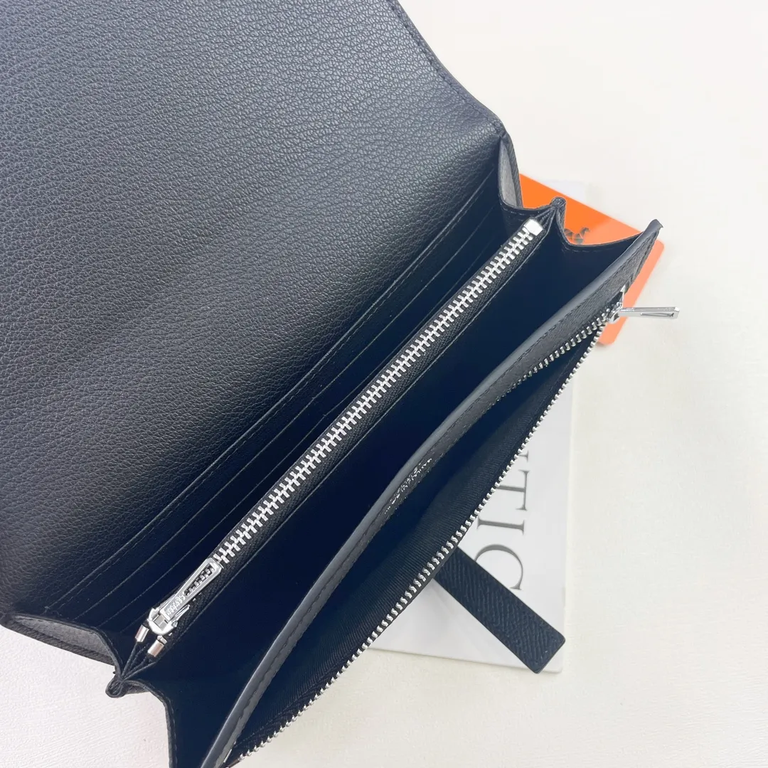 HERMES official website new model 💰300 New H Passant Toutenmainte Epsom calfskin long wallet Model: 951 palm print - Sheath "H passant" opening and closing - Zipper coin purse - Pocket with original OEM code inside - Can store passport or large-size mobile phone Metal texture: palladium plated Dimensions: length 20.8 × width 12.4 × thickness 2.7 cm