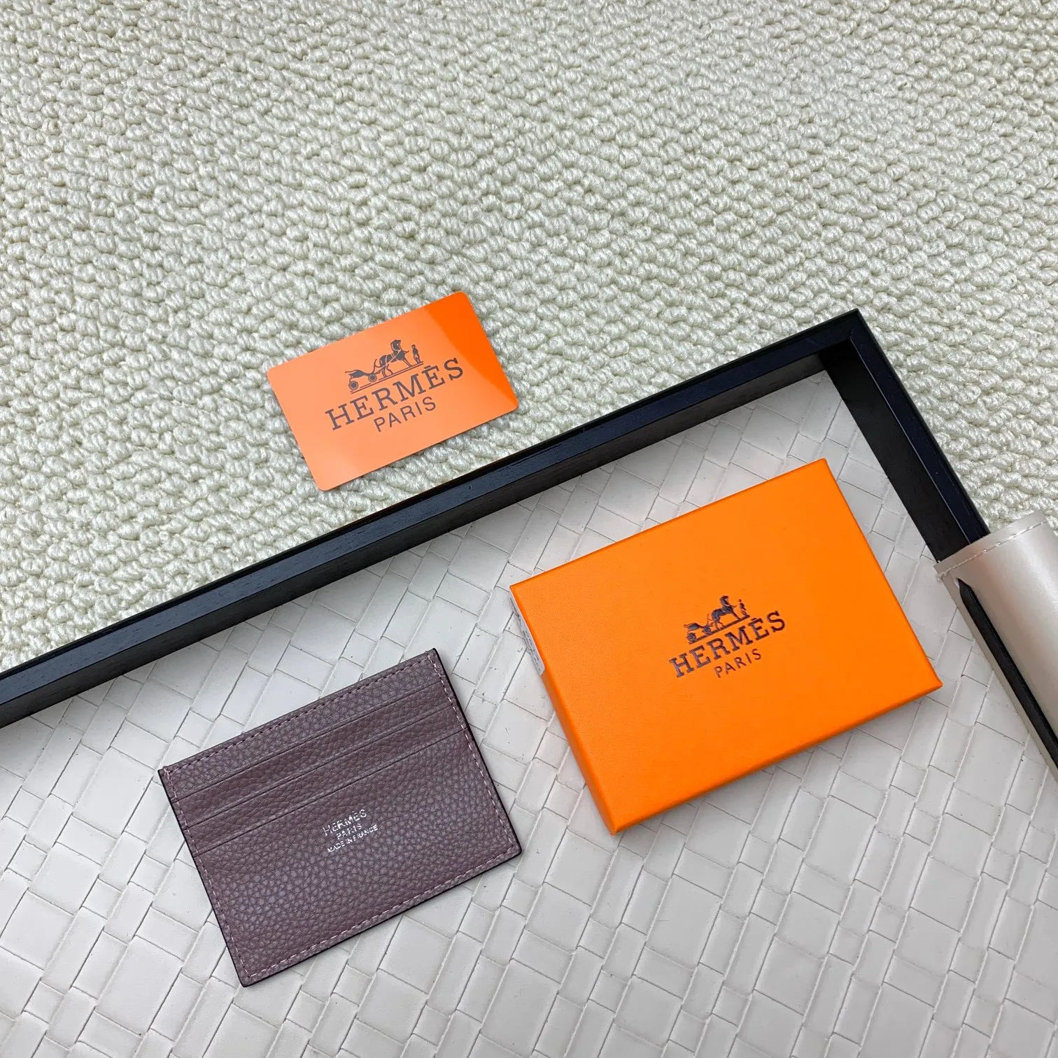 💰100 Hermès new card holder/2024 cow leather edge 3 card slots 1 flat pocket No.: 0514 Size: w10.5×7cm