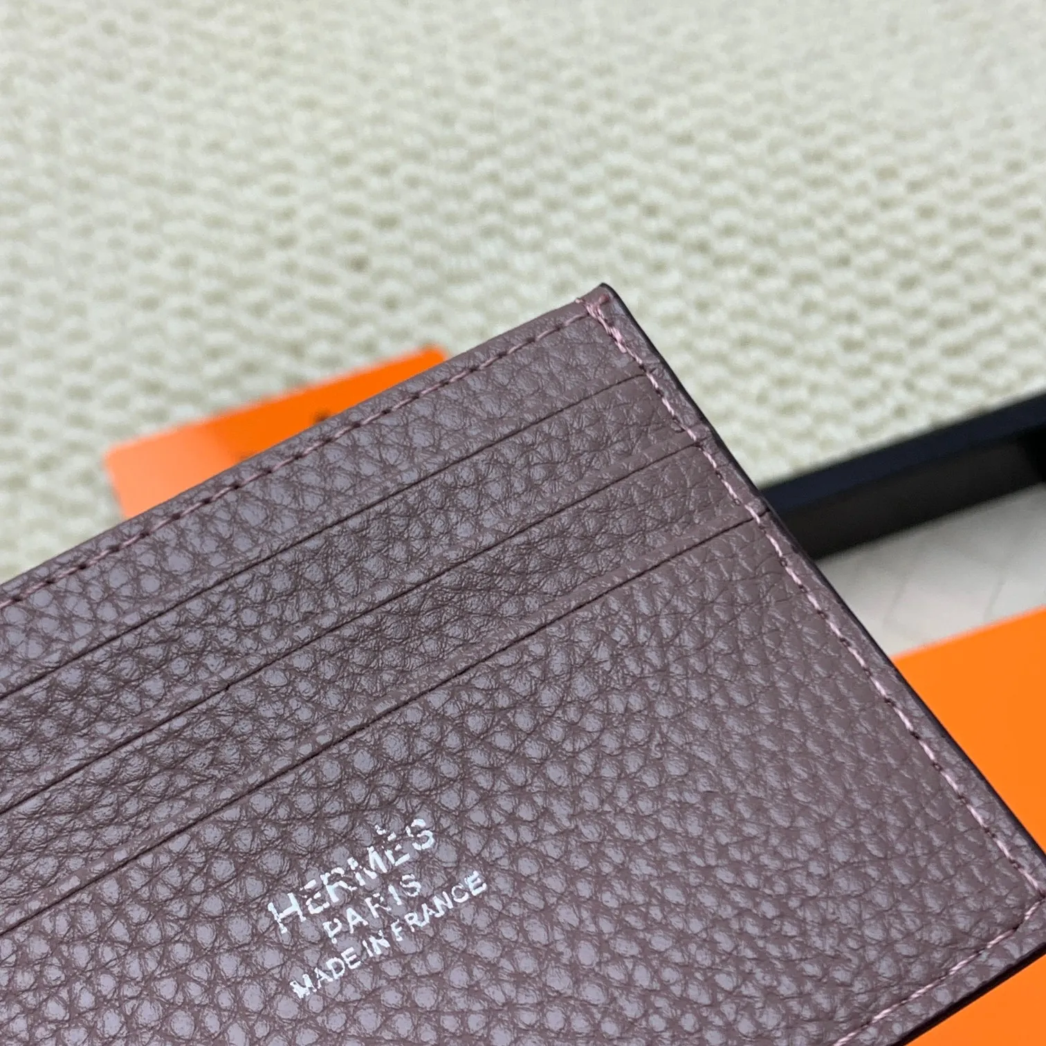 💰100 Hermès new card holder/2024 cow leather edge 3 card slots 1 flat pocket No.: 0514 Size: w10.5×7cm