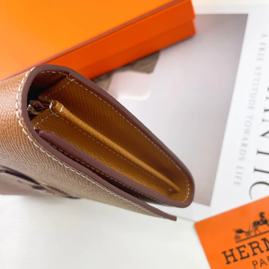 HERMES official website new model 💰300 New H Passant Toutenmainte Epsom calfskin long wallet Model: 951 palm print - Sheath "H passant" opening and closing - Zipper coin purse - Pocket with original OEM code inside - Can store passport or large-size mobile phone Metal texture: palladium plated Dimensions: length 20.8 × width 12.4 × thickness 2.7 cm
