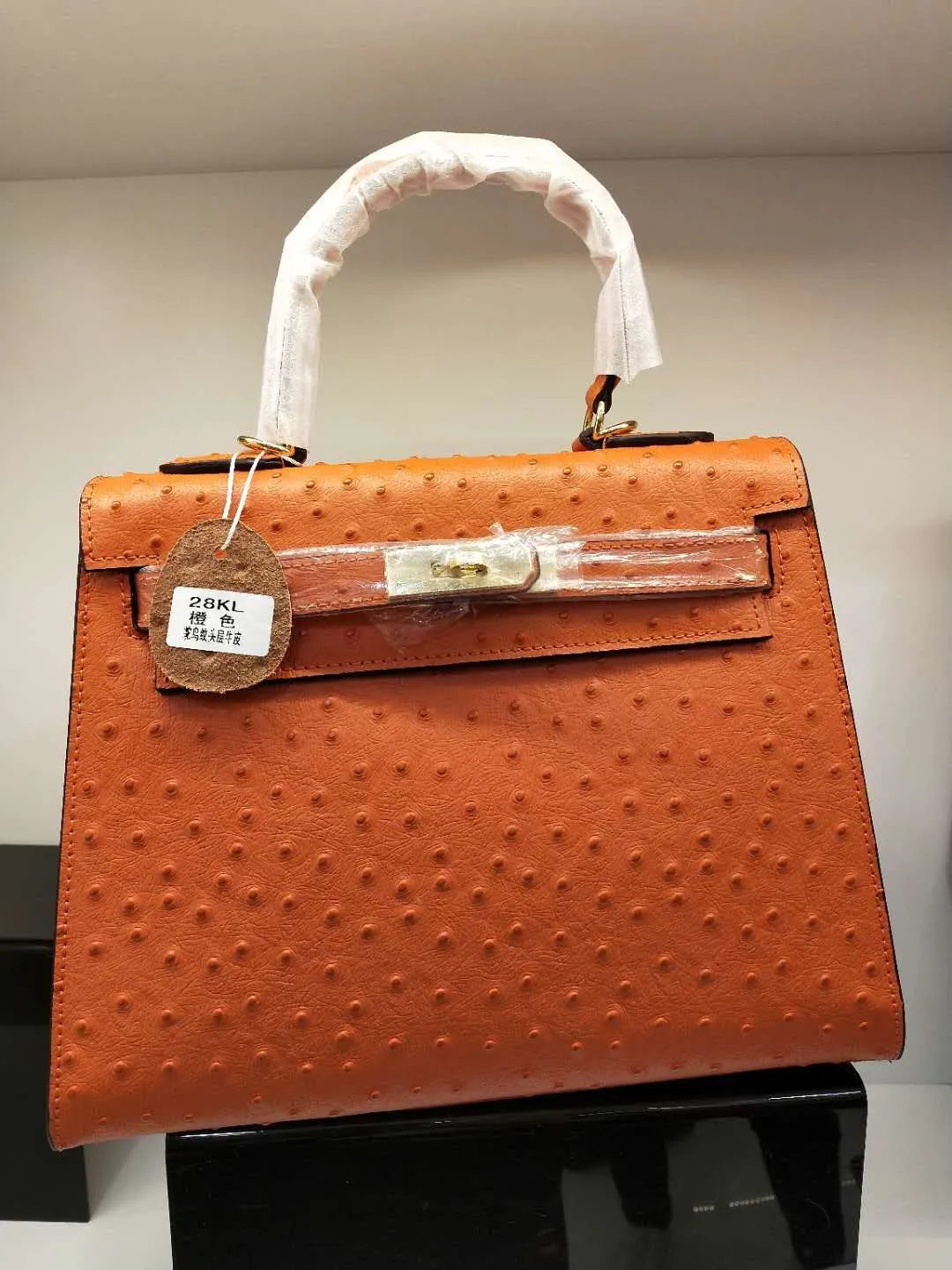 720💰🎉🎉🎉Kelly style ostrich pattern cowhide has arrived, picture color, size: 28X12X21.5. Can be carried cross-body, fine workmanship, [seduce][seduce][rose][rose][coffee][coffee]