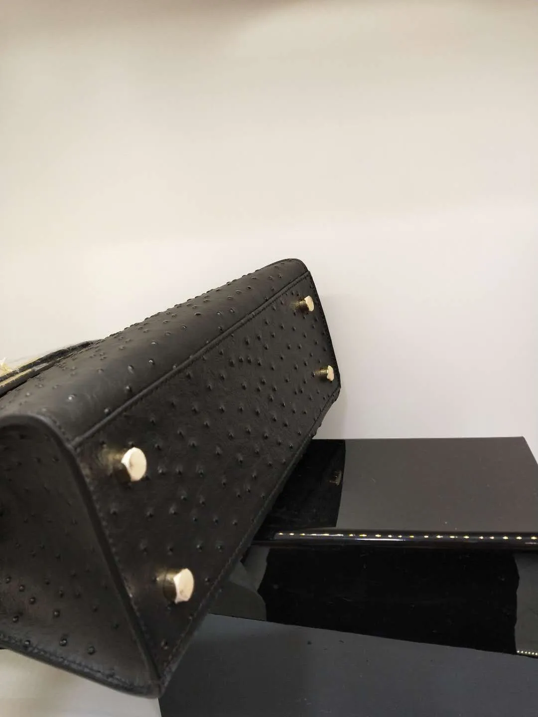 720💰🎉🎉🎉Kelly style ostrich pattern cowhide has arrived, picture color, size: 28X12X21.5. Can be carried cross-body, fine workmanship, [seduce][seduce][rose][rose][coffee][coffee]