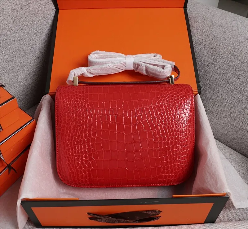 All Categories Official Website "Brand Women's Bags" Women's Bags 💙 Hermes 2022 Official New Hermes Constance Stewardess Bag Wholesale Crocodile Skin Full Pure Steel Plated Hardware Buckle 58003350 High Quality Size: 23-6-17CM
