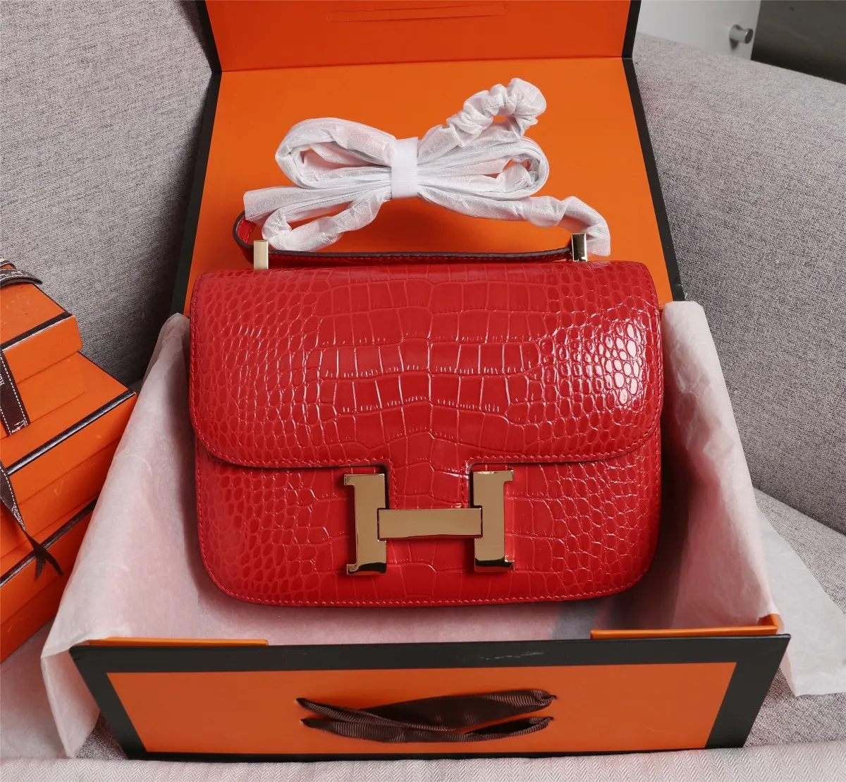 All Categories Official Website "Brand Women's Bags" Women's Bags 💙 Hermes 2022 Official New Hermes Constance Stewardess Bag Wholesale Crocodile Skin Full Pure Steel Plated Hardware Buckle 58003350 High Quality Size: 23-6-17CM
