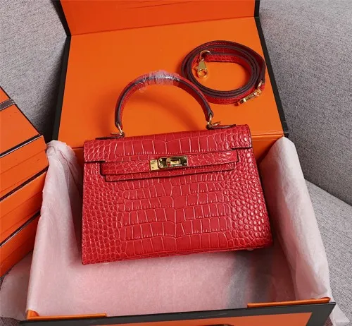 All categories Official website "Brand Women's Bags" Women's Bags 💙 Hermes 2022 Official New Hermès Handbag Kelly Crocodile Pattern First-layer Calfskin Wholesale 58002800 High Quality Size: 22-7-14CM
