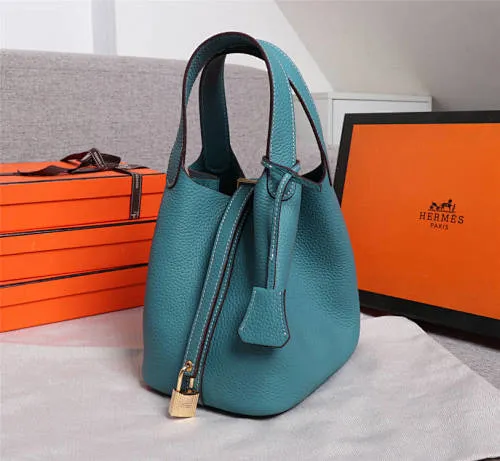 All categories Official website "Brand Women's Bags" Women's Bags 💙 Hermes 2022 official new Hermès vegetable basket picotin wholesale small size 58002400 large size 58002600 high quality size: small size 18CM large size 22CM