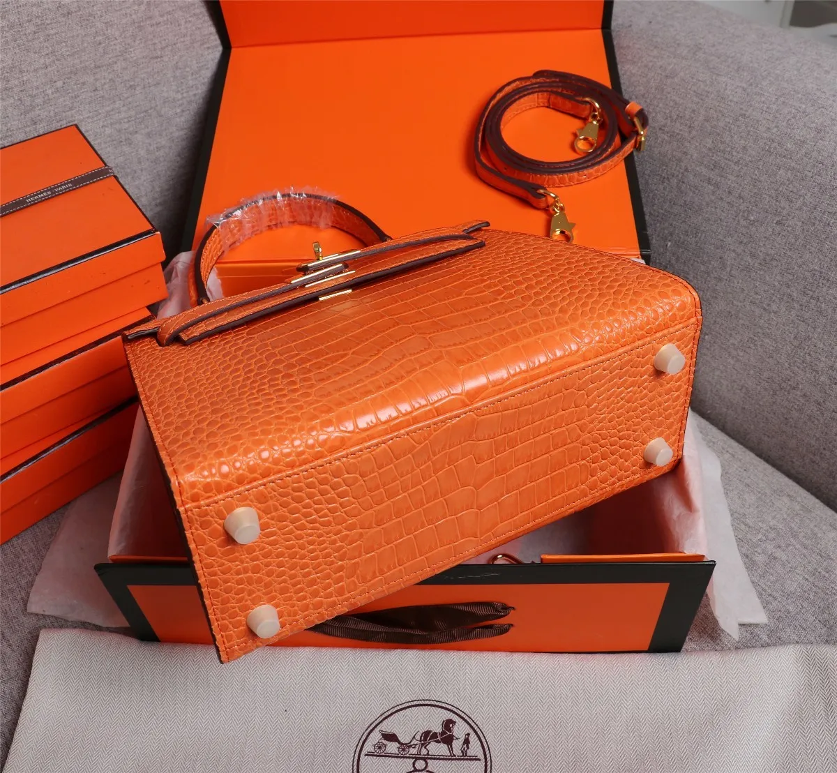 All Categories Official Website "Brand Women's Bags" Women's Bags 💙 Hermes 2022 official new Hermes women's hand-carrying cross-body dual-use bag wholesale Kelly crocodile pattern 58002500 High quality Size: 25-9-18CM