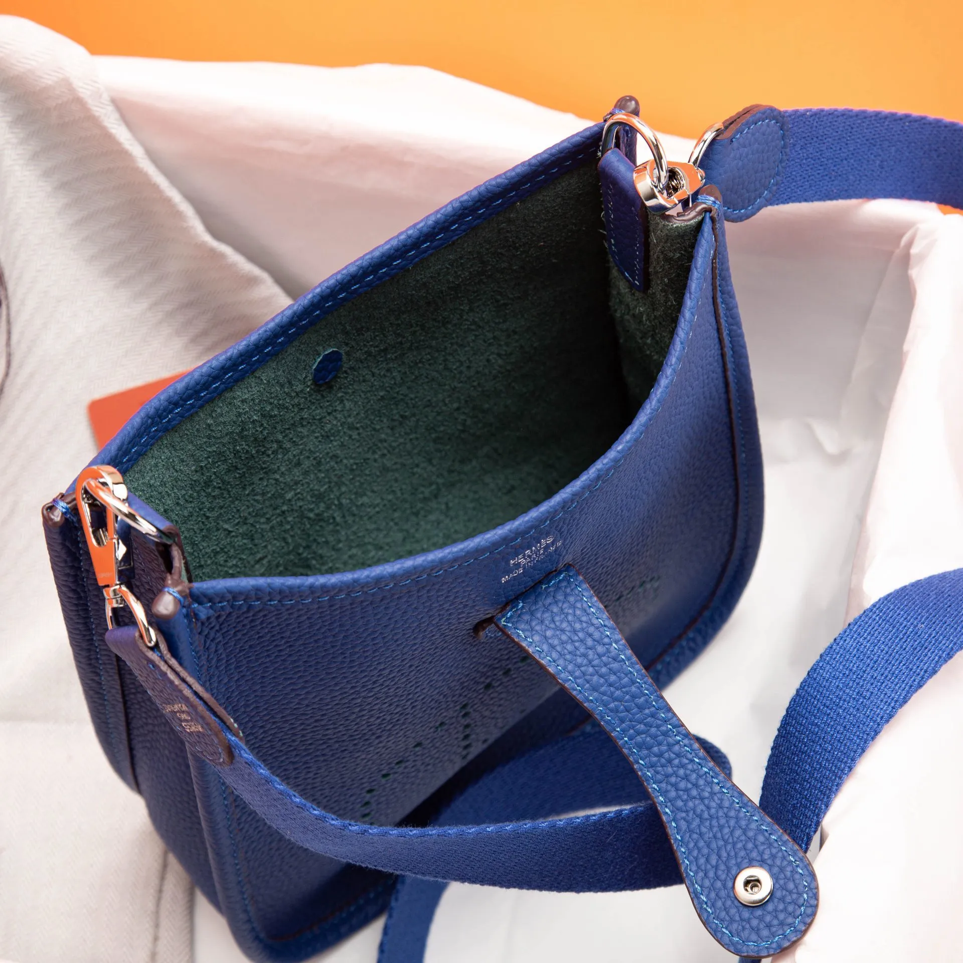 All categories Official website "Brand Women's Bags" Women's Bags 💙 Hermes 2022 official new Hermes evelyne mini bag wholesale imported cowhide 58002300 high quality size: 17CM