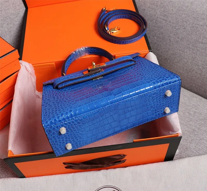 All Categories Official Website "Brand Women's Bags" Women's Bags 💙 Hermes 2022 official new Hermes women's hand-carrying cross-body dual-use bag wholesale Kelly crocodile pattern 58002500 High quality Size: 22-7-14CM