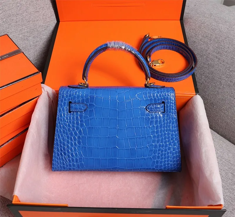 All Categories Official Website "Brand Women's Bags" Women's Bags 💙 Hermes 2022 official new Hermes women's hand-carrying cross-body dual-use bag wholesale Kelly crocodile pattern 58002500 High quality Size: 22-7-14CM