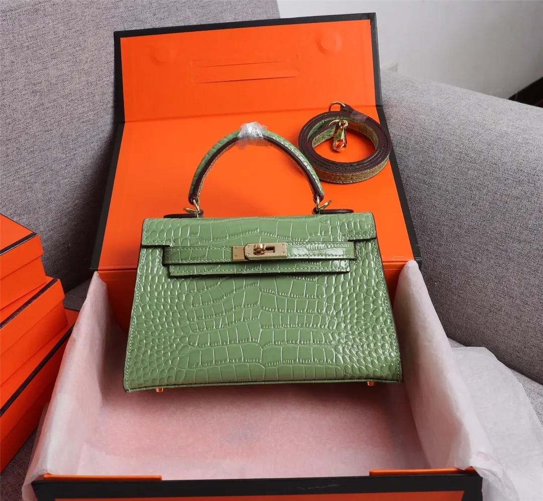 All categories Official website "Brand Women's Bags" Women's Bags 💙 Hermes 2022 Official New Hermès Handbag Kelly Crocodile Pattern First-layer Calfskin Wholesale 58002800 High Quality Size: 22-7-14CM