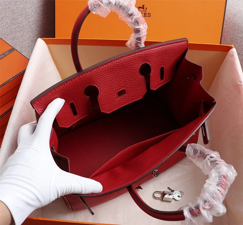 All Categories Official Website "Brand Women's Bags" Women's Bags 💙 Hermes 2022 Official New Hermès Handbags Lychee Pattern Imported First-Layer Calfskin Wholesale Small Size 58004000 Large Size 58004200 High Quality Size: Small 30CM Large 35CM