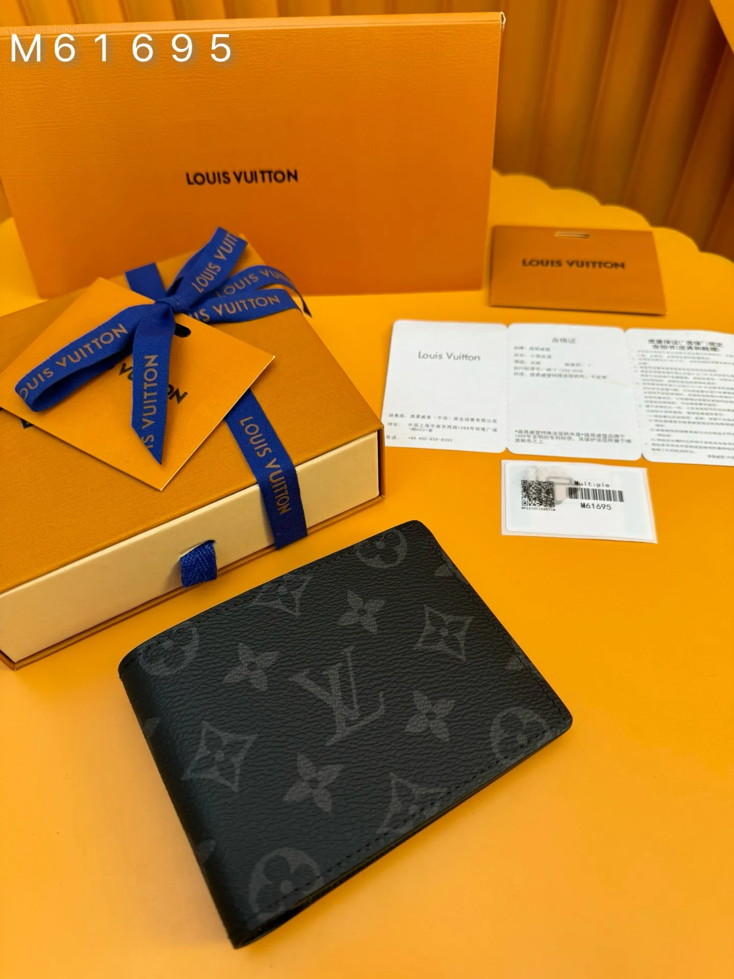 M61695 "Special Duty Free" ♻️[Official special edition·First-class material·All steel hardware·Anti-counterfeiting chip·Full set of packaging] The wallet is made of canvas and has multiple pockets for placing credit cards, banknotes, and invoices. 11.5x9x1.5cm💰420