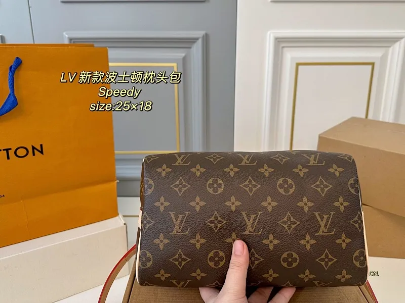 All categories Official website "Brand Women's Bags" Women's Bags 💙 LV 2025 new LV speedy Boston pillow bag