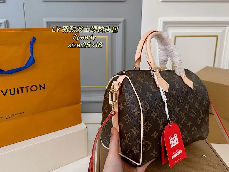 All categories Official website "Brand Women's Bags" Women's Bags 💙 LV 2025 new LV speedy Boston pillow bag