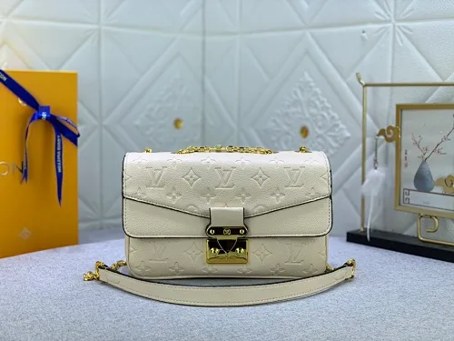 All Categories Official Website "Brand Women's Bags" Women's Bags 💙 LV Upgraded Original This Marceau chain bag is made of Monogram Empreinte embossed leather, with a plain leather flap and soft leather lining. Signature S-lock clasp and chain add to the elegance, and there's room for a large wallet and iPhone
