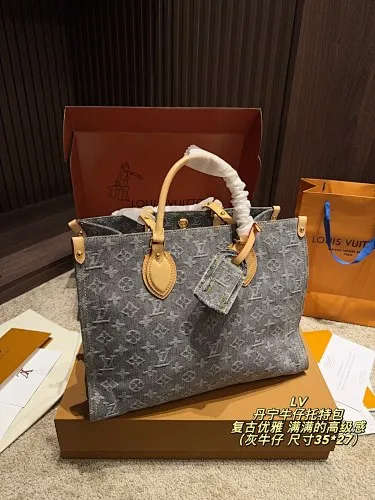 All Categories Official Website "Brand Women's Bags" Women's Bags 💙 LV 2025 New LV Denim Denim Tote Bag