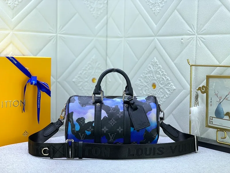 All categories Official website "Brand Women's Bags" Women's Bags 💙 LV replica LV, fine imitation LV bags, LV handbags, 2023 official latest version LV leather travel bag, bag factory, original material, size: 25-15-11CM