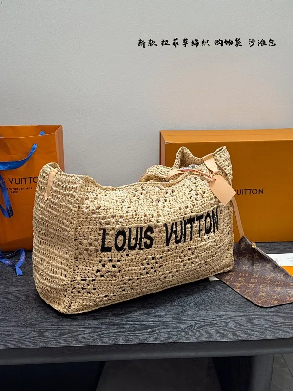 All Categories Official Website "Brand Women's Bags" Women's Bags 💙 LV 2025 New LV Straw Tote Bag
