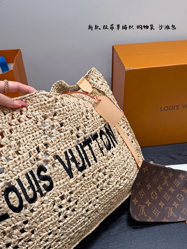 All Categories Official Website "Brand Women's Bags" Women's Bags 💙 LV 2025 New LV Straw Tote Bag