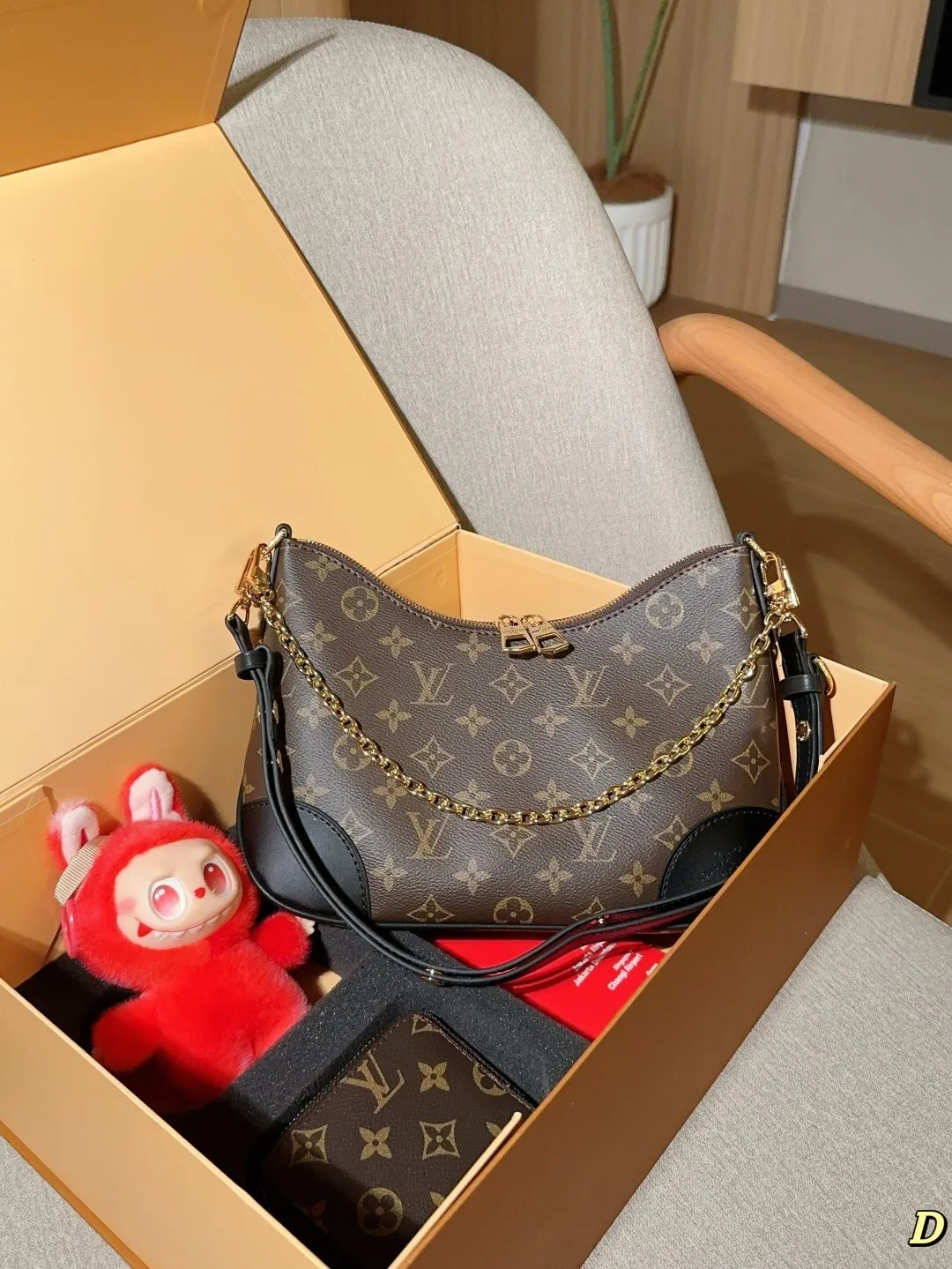 All Categories Official Website "Brand Women's Bags" Women's Bags 💙 LV 2025 New Lv Set Boulogne Croissant Bag ➕ Coin Purse ➕ Labubu Pendant