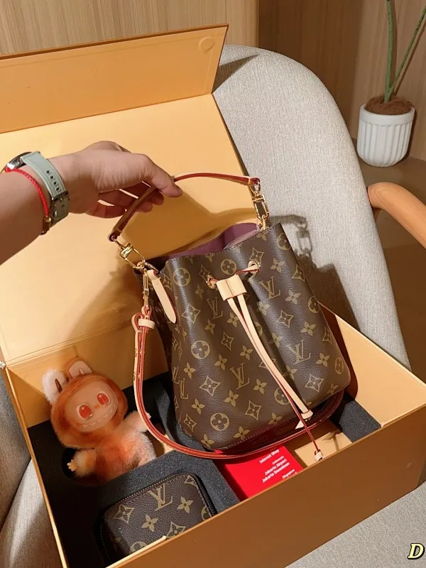 All Categories Official Website "Brand Women's Bags" Women's Bags 💙 LV 2025 New LV Set Neonoe Champagne Bucket Bag