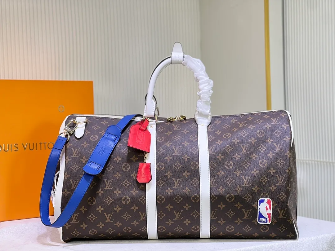 All categories Official website "Brand Women's Bags" Women's Bags 💙 LV replica LV, fine imitation LV bags, LV handbags, 2023 official latest version LV travel bag, bag factory, original material, size: 55-27-20CM