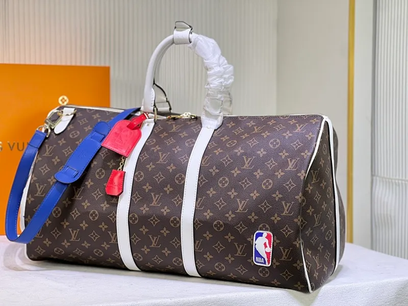 All categories Official website "Brand Women's Bags" Women's Bags 💙 LV replica LV, fine imitation LV bags, LV handbags, 2023 official latest version LV travel bag, bag factory, original material, size: 55-27-20CM