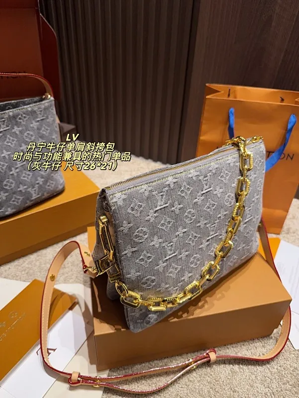 All Categories Official Website "Brand Women's Bags" Women's Bags 💙 LV 2025 New LV Denim Denim Shoulder Crossbody Bag