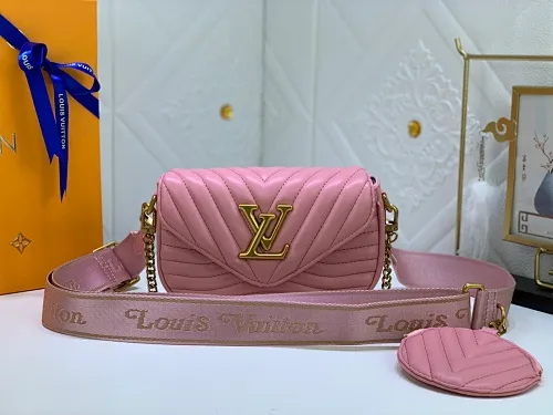 All Categories Official Website "Brand Women's Bags" Women's Bags 💙 LV Upgraded Original Multi Pochette New Wave handbags are made of smooth and soft quilted calf leather, dynamic design, adjustable shoulder straps, distressed gold metal accessories, bronze gold chain inscriptions and striped jacquard shoulder straps, etc. Provide multiple carrying methods, the coin-shaped round bag on the shoulder strap can be