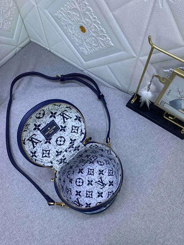All Categories Official Website "Brand Women's Bags" Women's Bags 💙 LV upgraded original gradient denim blue cannes fortune bag. Drawing on the shape of a long-standing makeup box, women's art director Nicolas Ghesquière recreates the classic charm of the past with this semi-rigid handbag. Monogram and Monogram Reverse