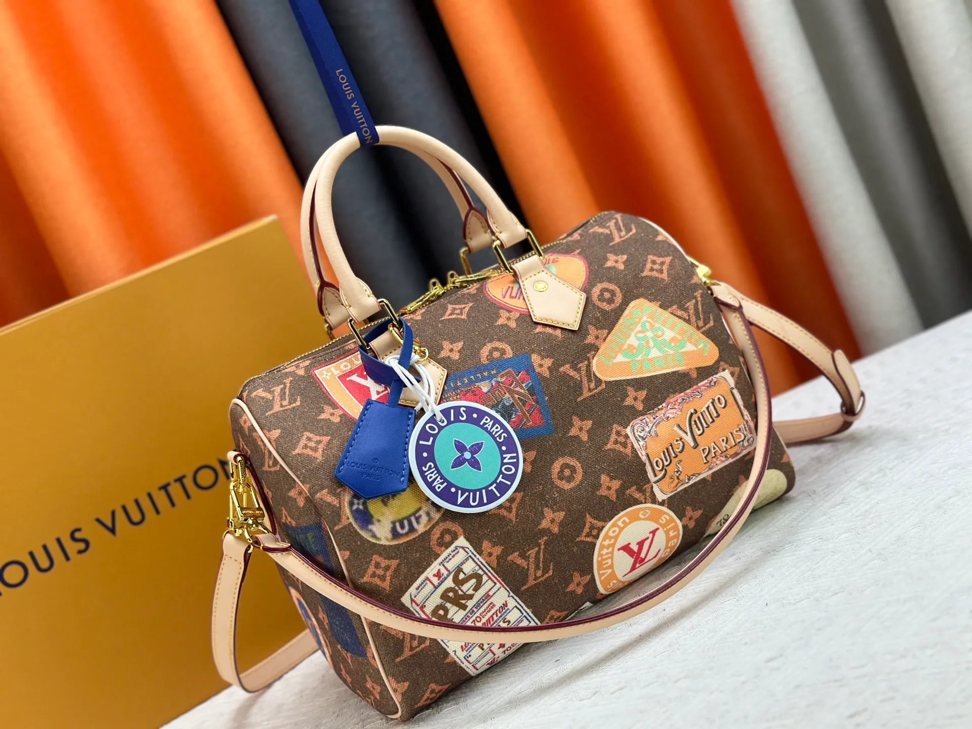 P280 Upgraded original M14587 M40391 M14736 This Sedy Soft 30 handbag interprets the Monogram Dune with retro touches, with aircraft-shaped decoration and collage effect label, paying tribute to the design of the Gaston Louis Vuitton collection series. The long handle makes it easy to carry on the shoulder, making it a great travel companion. 30.0 x 21.0 x 17.0 cm (L x H x W) • Coated canvas • Cow leather trim • Metal hardware • Double zipper closure • Internal zippered pocket • Key holder • Patch name tag • Airplane style decoration • Holds 9" tablet, 6.7" smart phone, Ziy long wallet, keys, tissues, and sun • Shoulder strap: removable, non-adjustable • Strap half length: 24.0 cm • Handle: Double handle.