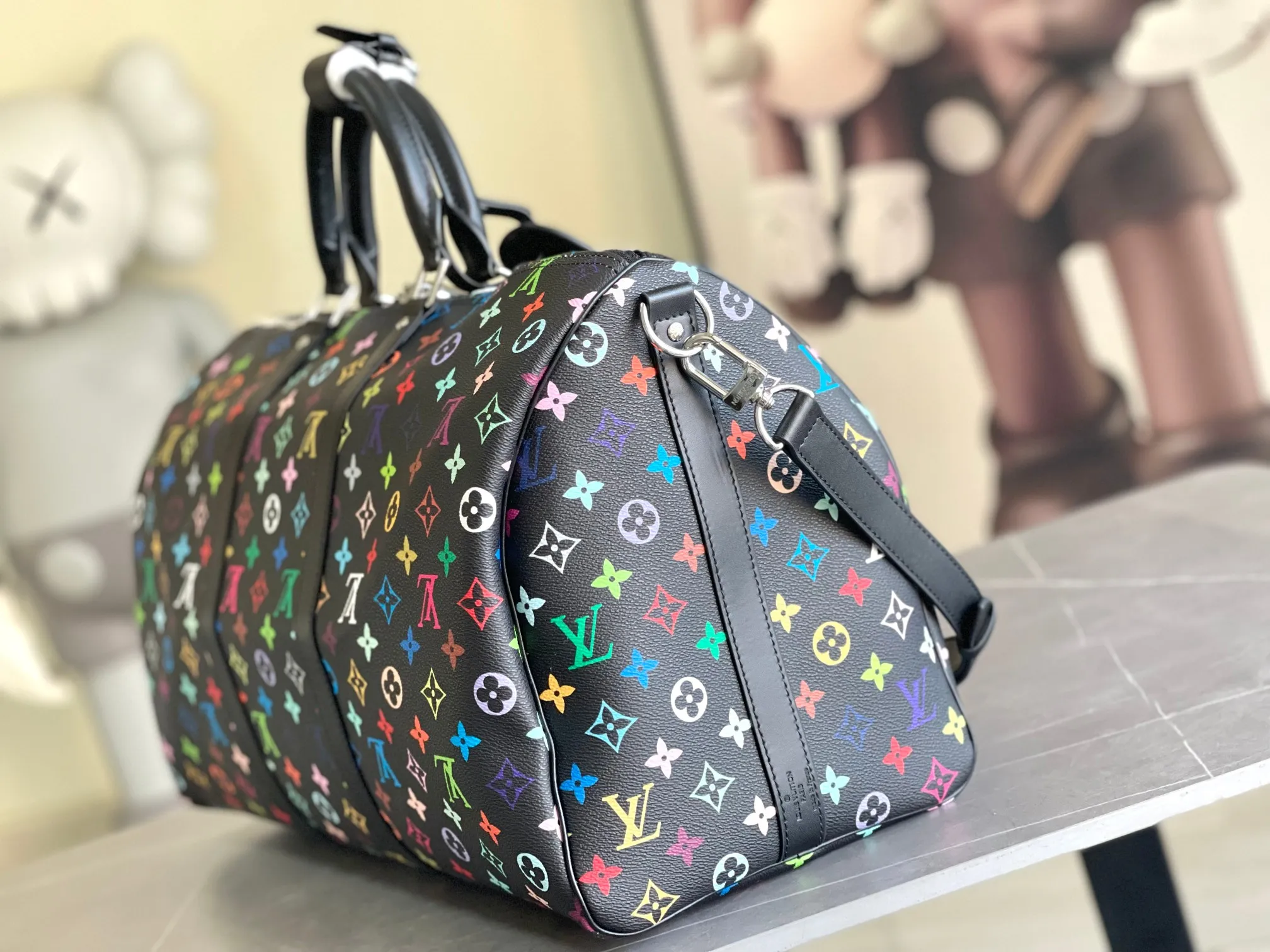 💰1180 The new top original order has arrived M13745 black color transcoding chip 33 color series LV2025 spring and summer and Takashi Murakami joint model Fashion is a cycle to celebrate the 20th anniversary of the joint name Size: 50.0X29.0X23.0cm