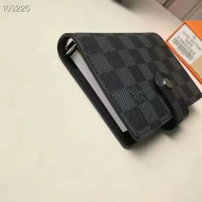 P140 Hot item shipped, model number M20005. This small notepad cover is made of Monogram canvas. It can hold three credit cards and can also be used as an address book, notebook or calendar. 10/12 cm (Length x Height) - Epi leather embossed with delicate LV initials and lined with interwoven textured leather - Button closure - Six-ring binder with three rings in sets, six credit card slots and two internal compartments - Notepad insert available separately