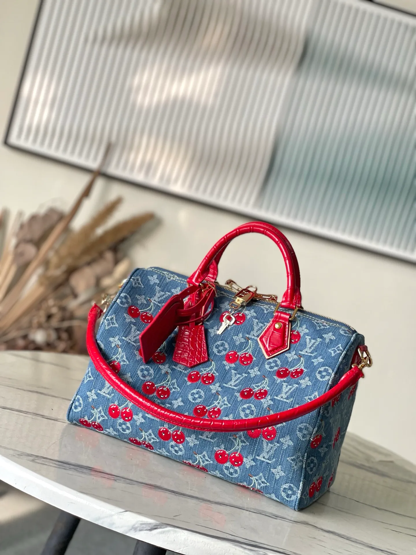 💰1240 Top quality original MB163c chip version original leather] This Speedy30 Bandoulière handbag model: N86762 denim size: 30 x 17 x 21 cm