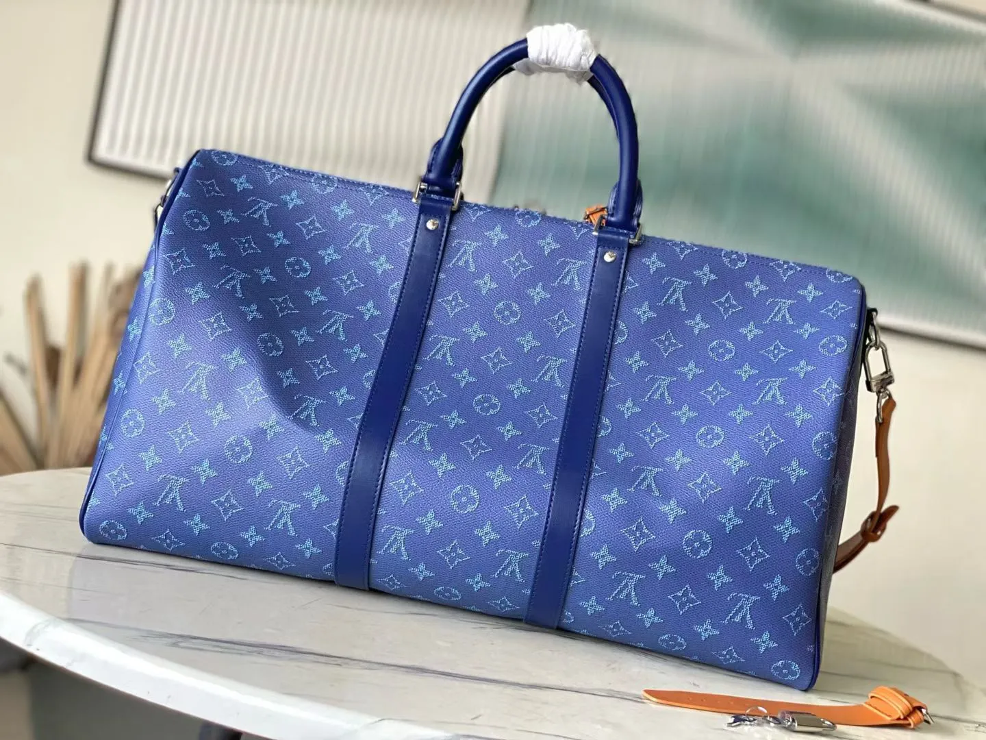 💰1280 Top original order M26864 blue 163c01 dynamic chip 2026 early spring men's bag crossbody handbag Region: Paris Quarter: 2026 early spring brand: Louis Vuitton Louis Vuitton (available in November) 26 early spring Heritage Keepall 50 size 50.0X29.0X23.0 cm