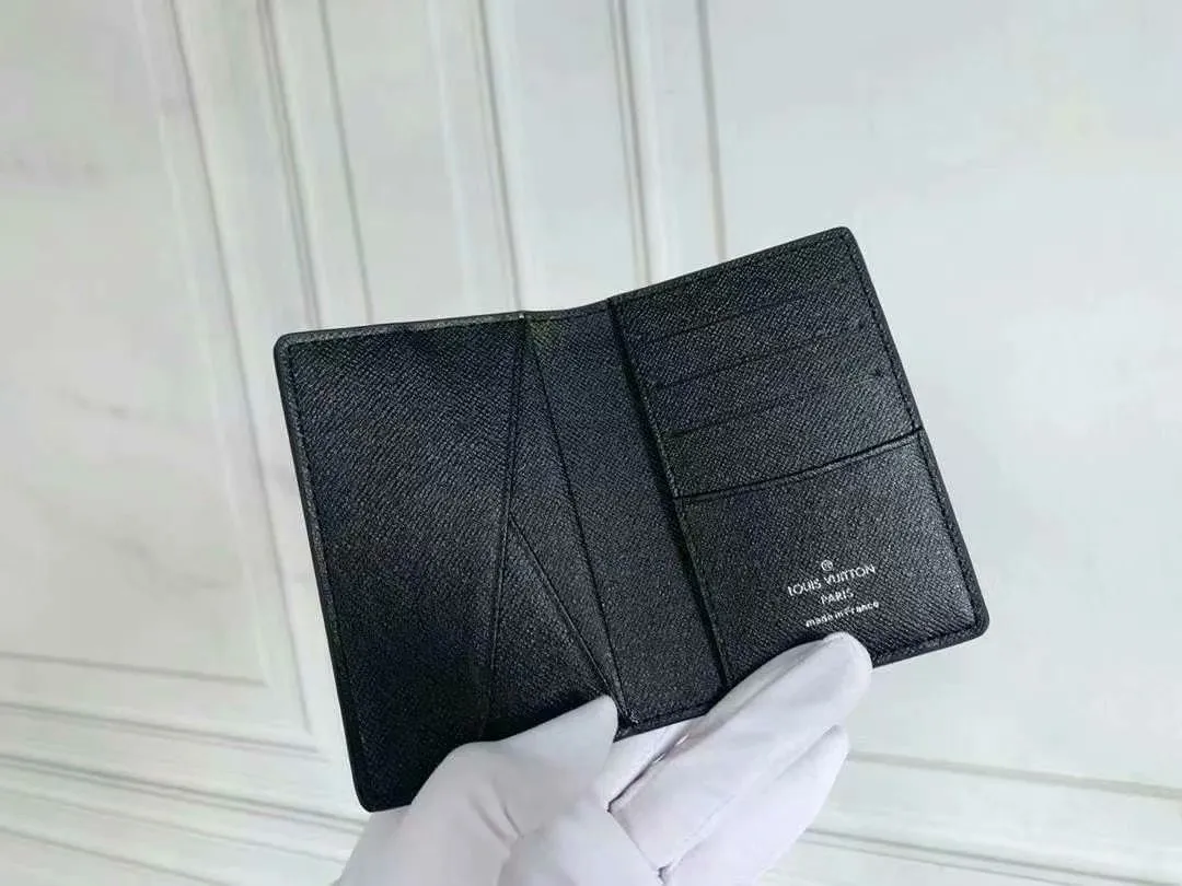 P90 Small Card Holder Louis Vuitton's pocket leather wallet has seven compartments, which can hold credit cards, bus cards, business cards, and even city maps. Damier canvas, leather-bound - two credit card compartments - four inner compartments - one outer compartment. Model M63144 Size 7X11.