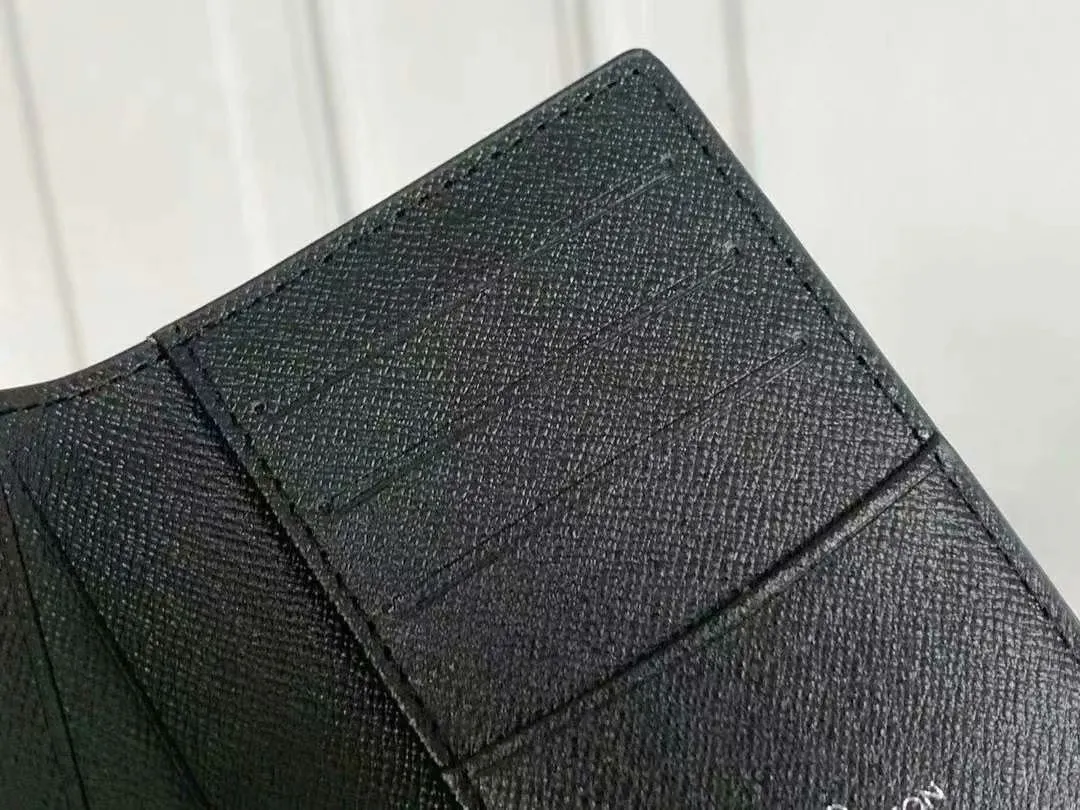 P90 Small Card Holder Louis Vuitton's pocket leather wallet has seven compartments, which can hold credit cards, bus cards, business cards, and even city maps. Damier canvas, leather-bound - two credit card compartments - four inner compartments - one outer compartment. Model M63144 Size 7X11.
