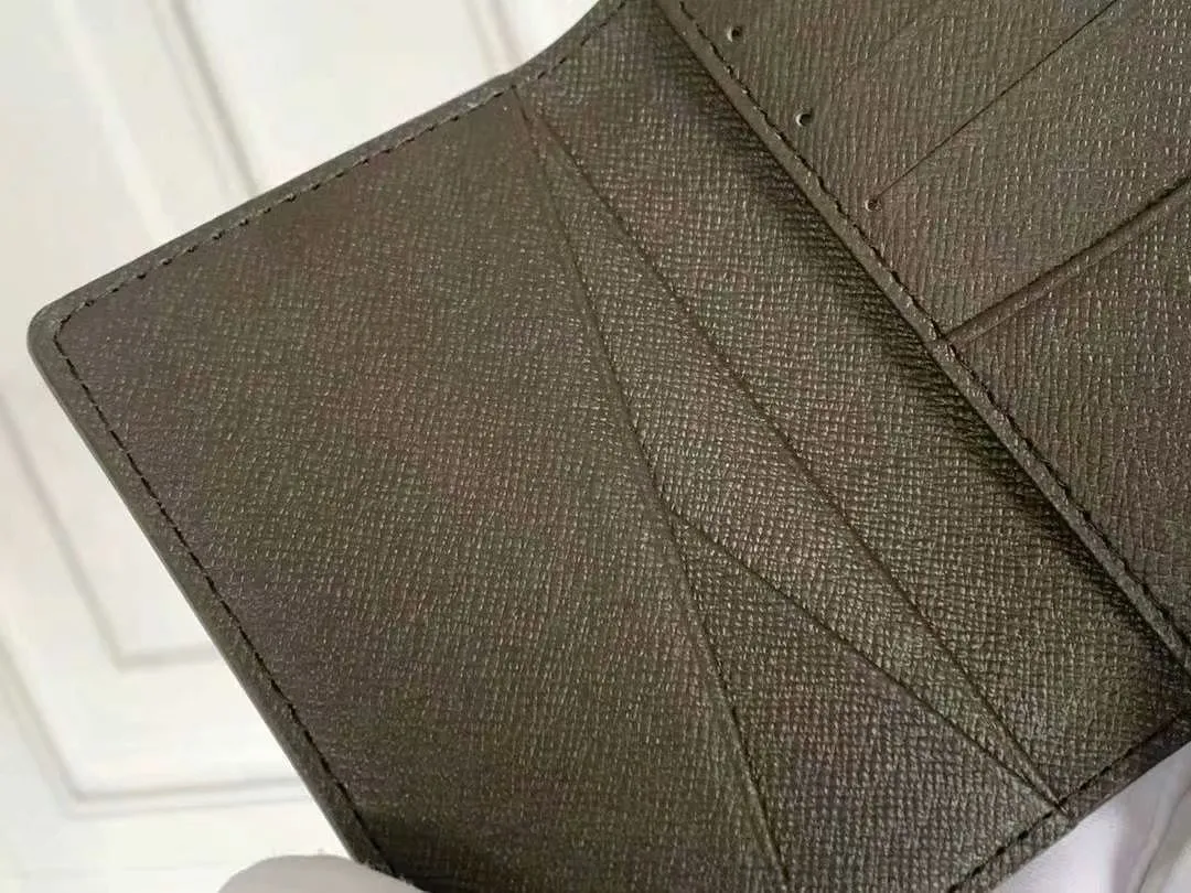 P90 Small Card Holder Louis Vuitton's pocket leather wallet has seven compartments, which can hold credit cards, bus cards, business cards, and even city maps. Damier canvas, leather-bound - two credit card compartments - four inner compartments - one outer compartment. Model M63144 Size 7X11.