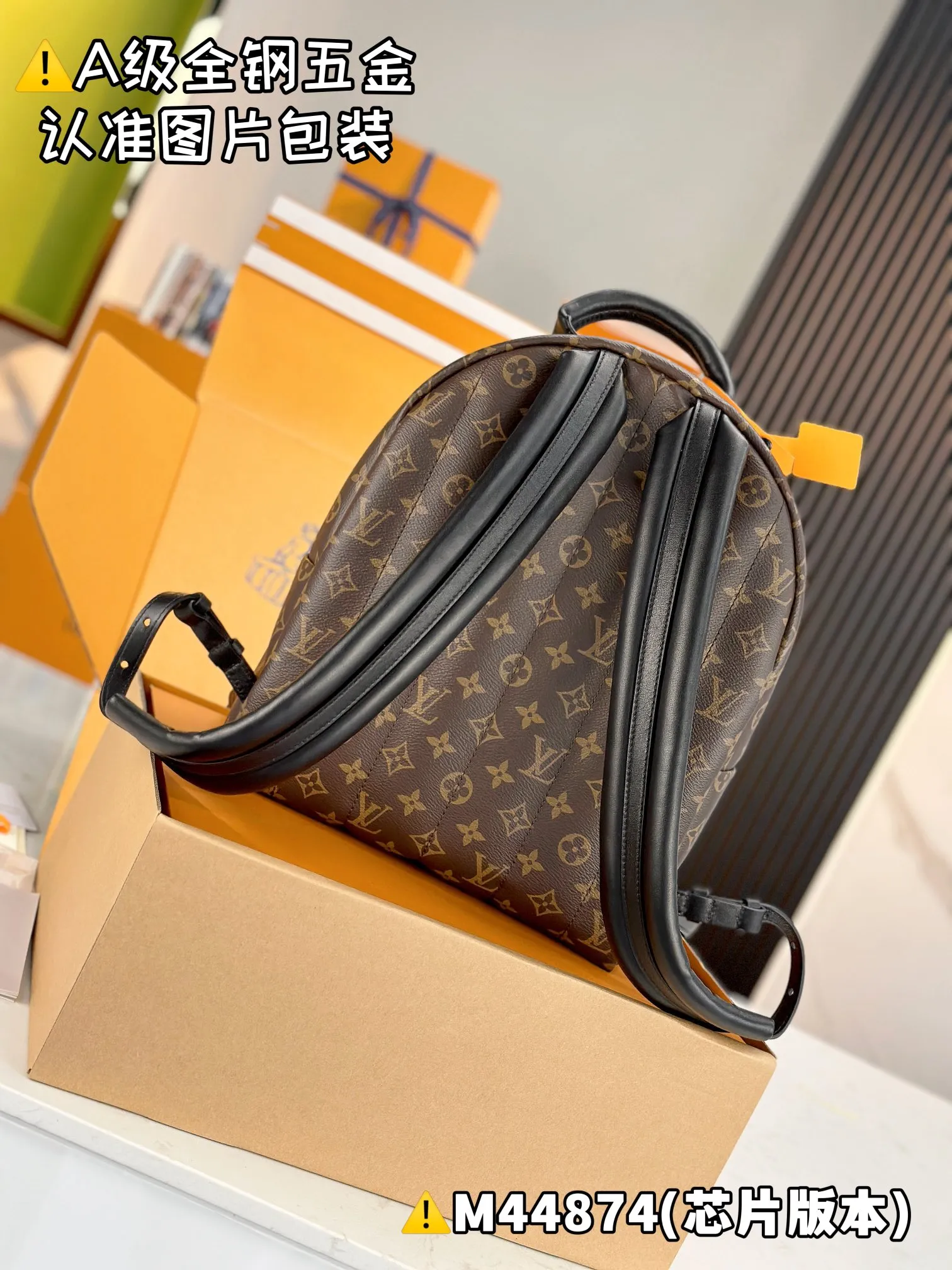 💰1960 [Authentic Grade] [Super Grade MB High Elastic Fabric] PALM SPRINGS Medium Backpack Model: M44874 Material: A+ grade all-steel hardware, imported high elastic fabric Packaging: Full set of special grade duty-free MB packaging Size: 30x33x16cm