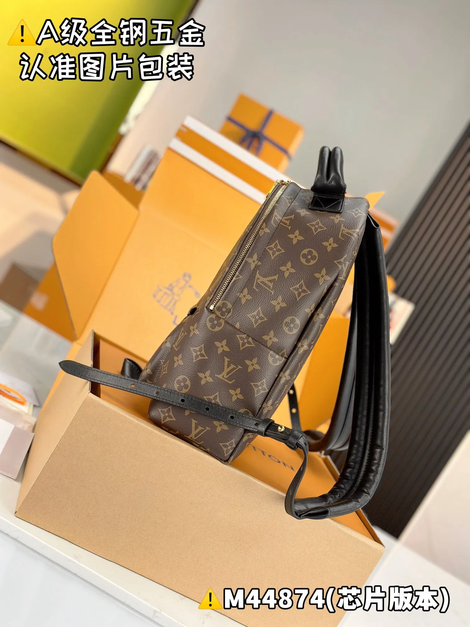 💰1960 [Authentic Grade] [Super Grade MB High Elastic Fabric] PALM SPRINGS Medium Backpack Model: M44874 Material: A+ grade all-steel hardware, imported high elastic fabric Packaging: Full set of special grade duty-free MB packaging Size: 30x33x16cm