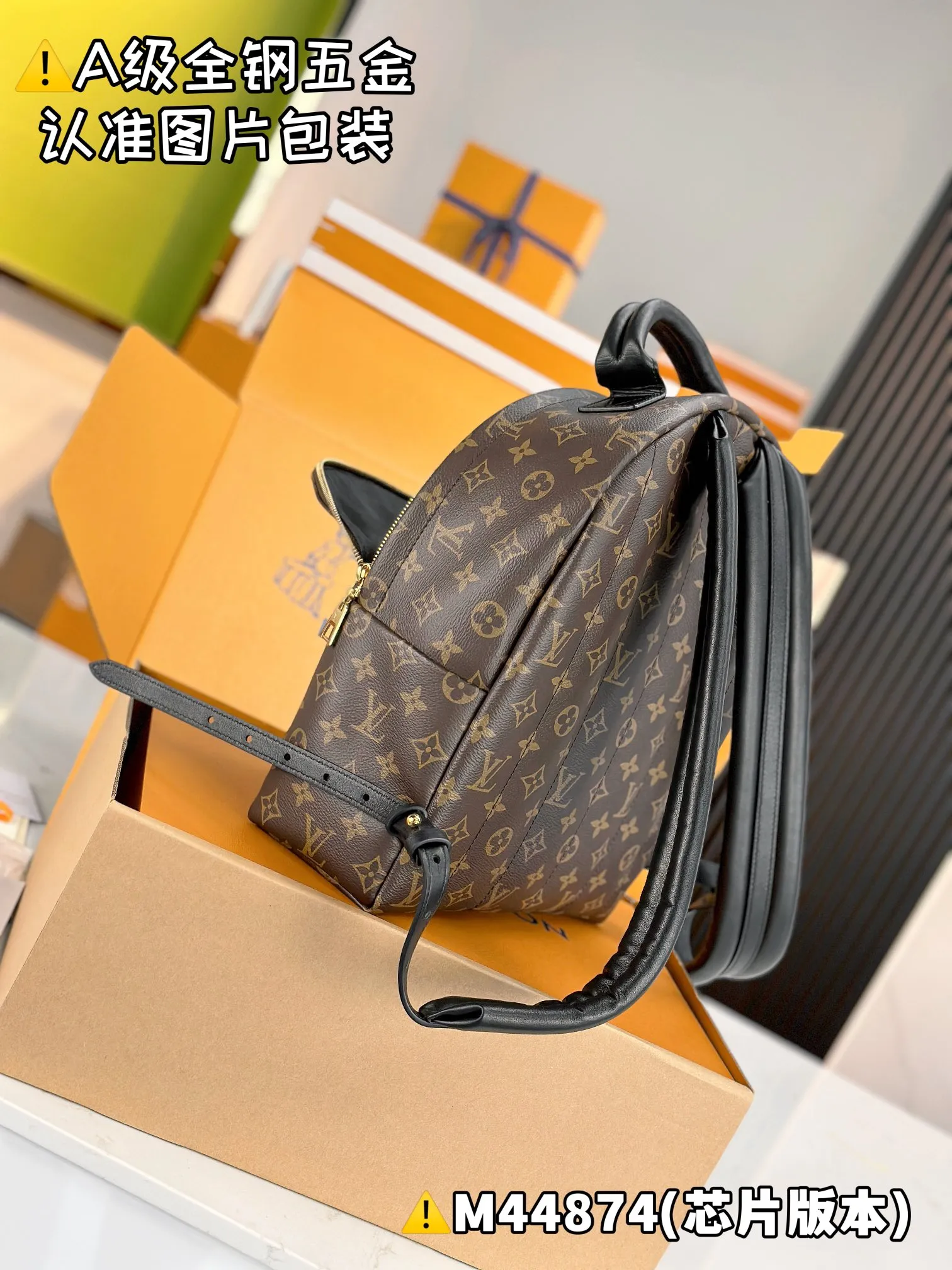 💰1960 [Authentic Grade] [Super Grade MB High Elastic Fabric] PALM SPRINGS Medium Backpack Model: M44874 Material: A+ grade all-steel hardware, imported high elastic fabric Packaging: Full set of special grade duty-free MB packaging Size: 30x33x16cm