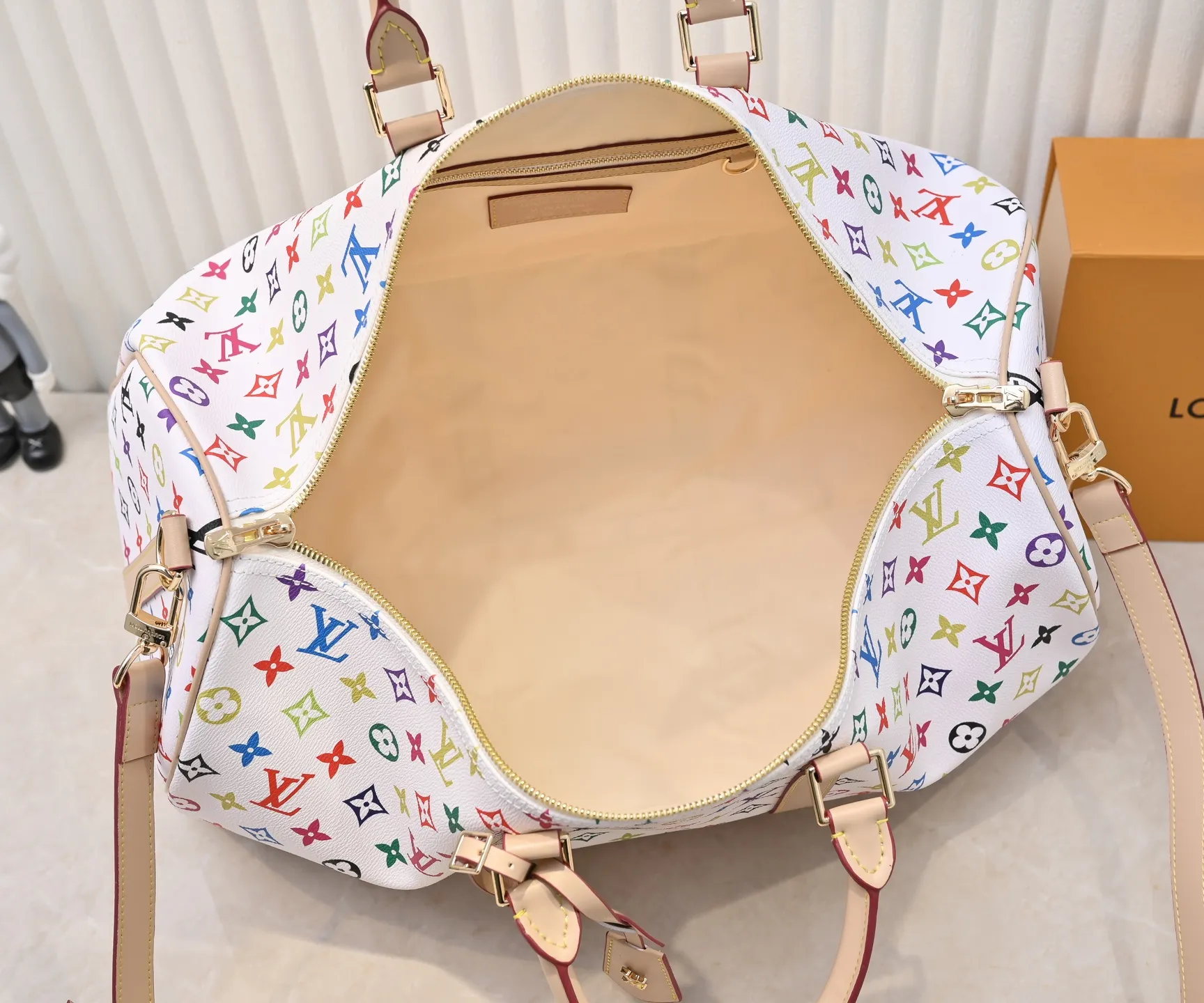 P💰440 new arrival M13745 41416 black color white color 33 color series LV2025 spring and summer and Takashi Murakami joint model Fashion is a cycle to celebrate the 20th anniversary of the joint name Size: 50.0X29.0X23.0cm