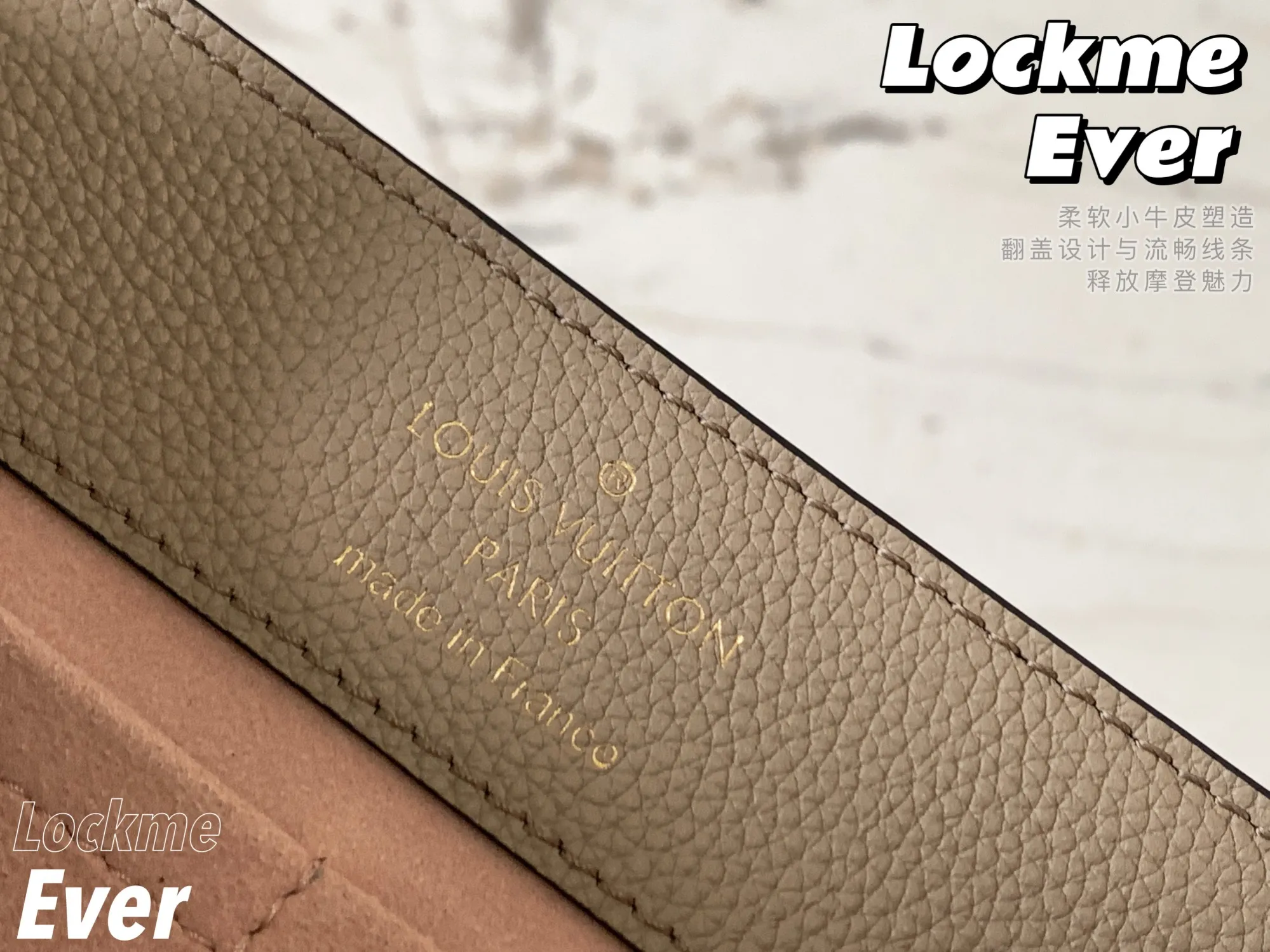 P1440 [Original Leather 💋M56094 Elephant Gray] Lockme Ever medium handbag is made of soft calfskin material, equipped with a single handle, fashionable appearance and distinct layers. The neat silhouette with top flap and spacious handbag add a fashionable and modern feel. Silver LV twist lock and leather shoulder strap, an elegant choice for everyday styling. Detailed size: 33.5*21.5*14.5cm