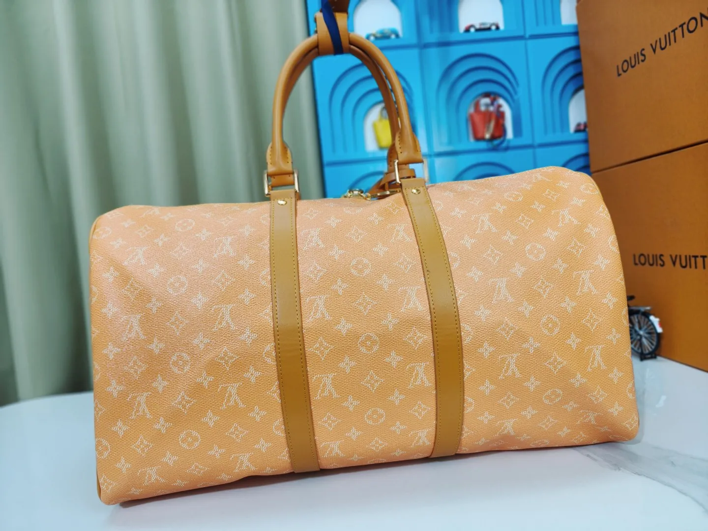 P340💰m13186louisvuitton lv 24fw monogram new presbyopic bag louis vuitton Iv 24fw new monogram yellow presbyopic yellow presbyopic series messenger bag montsouris shoulder bag kepall 50 travel bag multiple classic styles Size: 50x29x23cm