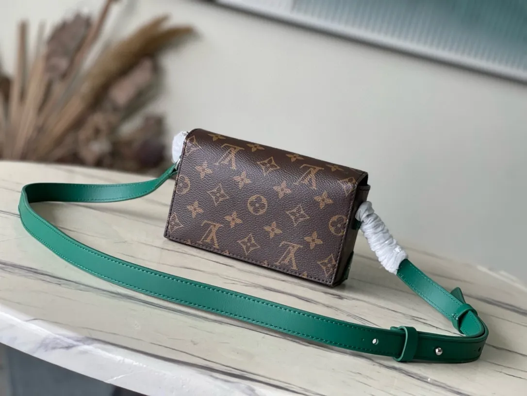 💰800 Top Original Order M12808 This Steamer mini handbag is made of Monogram Macassar coated canvas, with bright colors for the reinforced corners, adjustable shoulder straps and striped fabric lining. The pin and chain closure continue the elements of the Steamer handbag. Dimensions: 18 × 11 × 6.5 cm