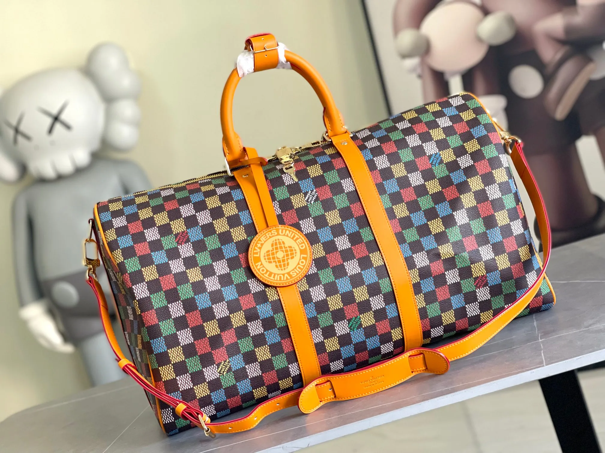 💰1220 Top original order new arrival M00170 color grid code change chip 33 color series LV2025 spring and summer and Takashi Murakami joint model Fashion is a cycle to celebrate the 20th anniversary of the joint name Size: 50.0X29.0X23.0cm