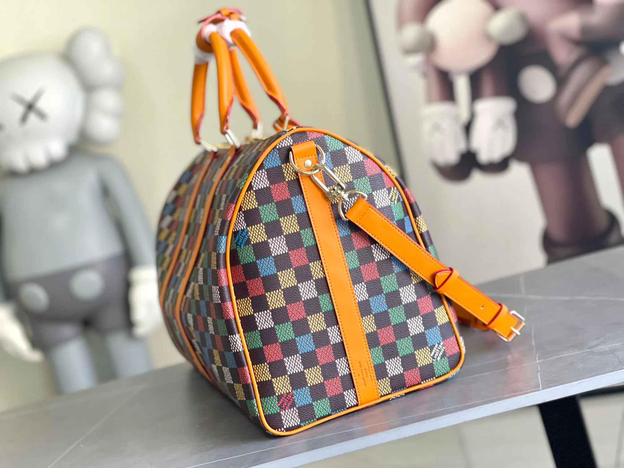 💰1220 Top original order new arrival M00170 color grid code change chip 33 color series LV2025 spring and summer and Takashi Murakami joint model Fashion is a cycle to celebrate the 20th anniversary of the joint name Size: 50.0X29.0X23.0cm