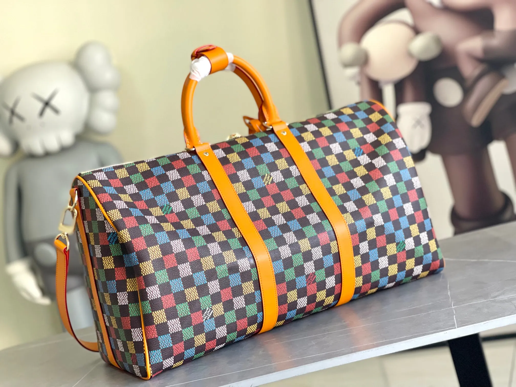 💰1220 Top original order new arrival M00170 color grid code change chip 33 color series LV2025 spring and summer and Takashi Murakami joint model Fashion is a cycle to celebrate the 20th anniversary of the joint name Size: 50.0X29.0X23.0cm