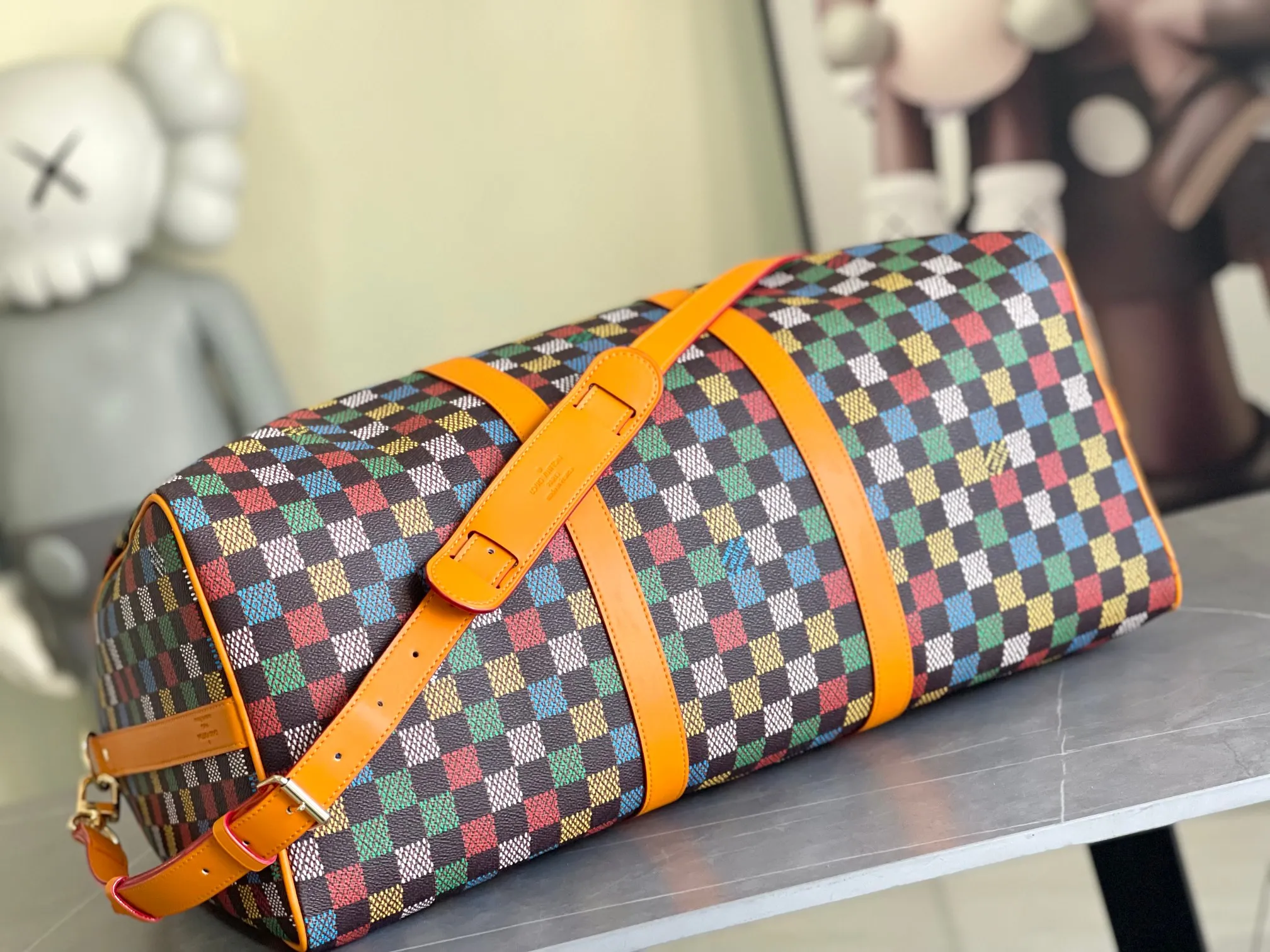 💰1220 Top original order new arrival M00170 color grid code change chip 33 color series LV2025 spring and summer and Takashi Murakami joint model Fashion is a cycle to celebrate the 20th anniversary of the joint name Size: 50.0X29.0X23.0cm
